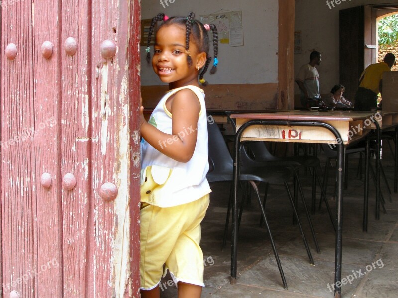 Cuba Child Girl Happy Smile