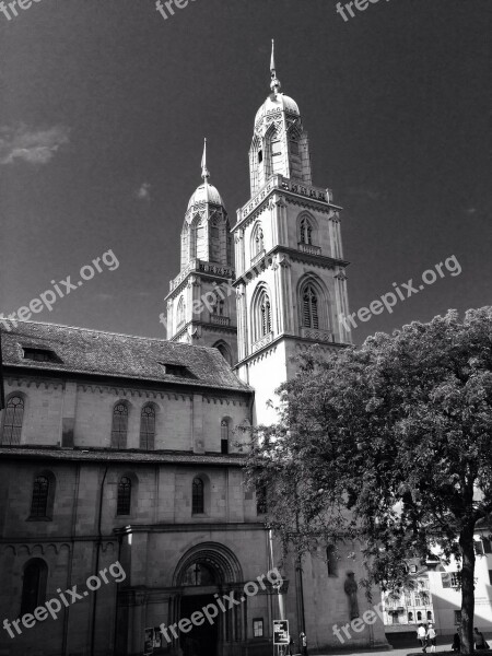 Zurich Church Grossmünster Switzerland Religion