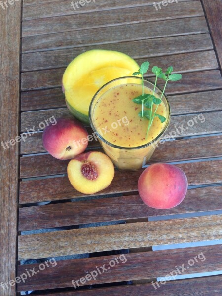 Smothie Mango Peach Vitamins Glass