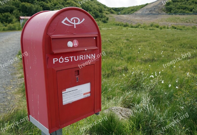 Letter Boxes Mailbox Red Iceland Post Mail Box