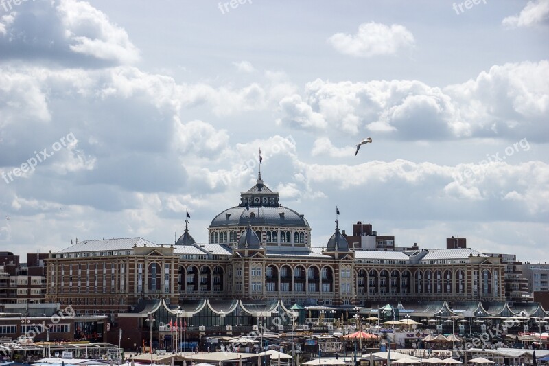 Scheveningen Building Blue Sky Sea Kurhaus