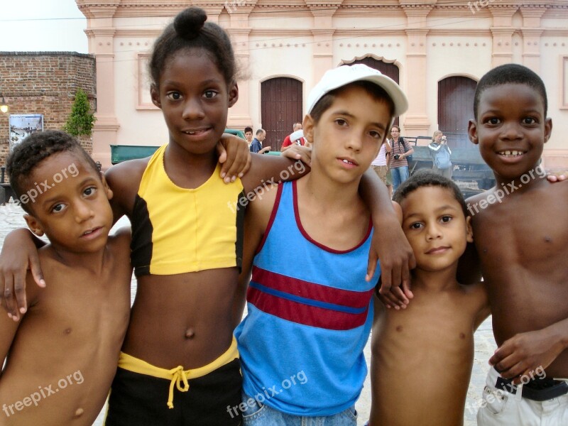 Cuba Children Boys Group Children Playing