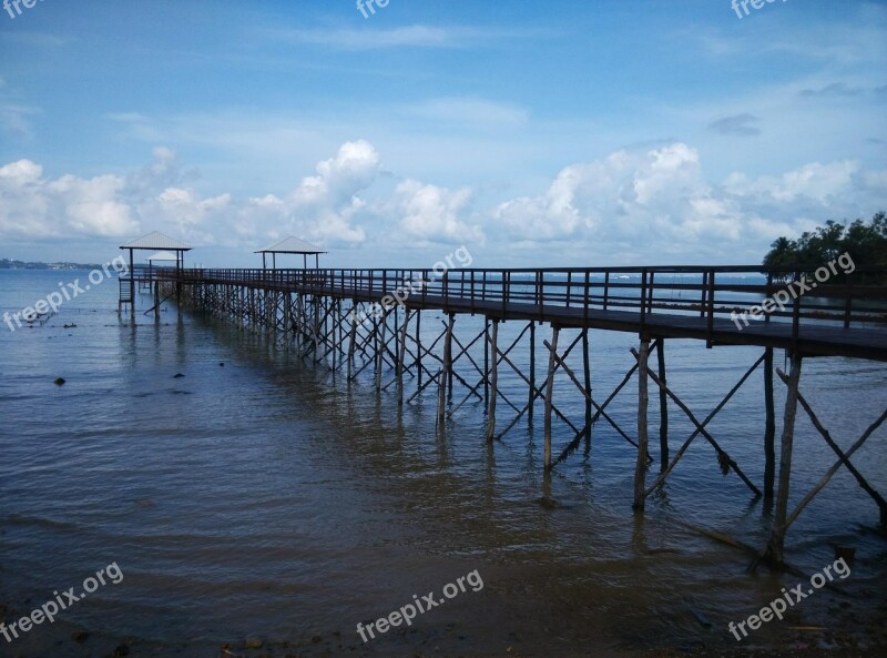 Beach Sea Bridge Jetty Free Photos