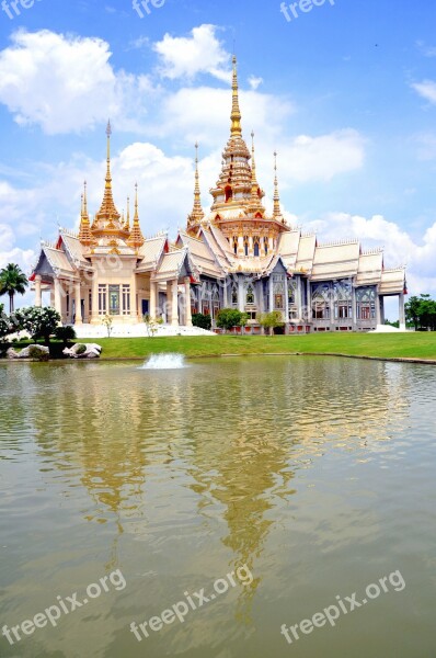 Thailand Temple Famous Traditional Blue