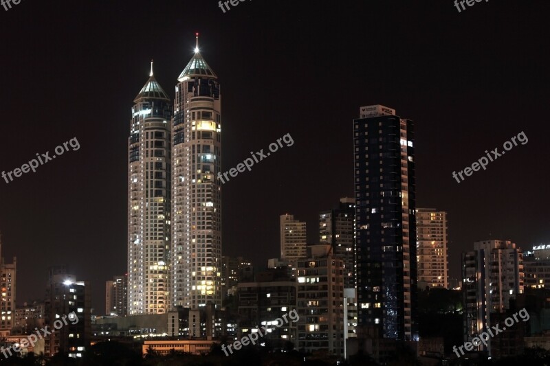 Mumbai Haji Ali High Rises Night