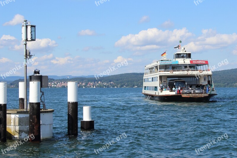 Lake Constance Ferry Ship Water Car Ferry