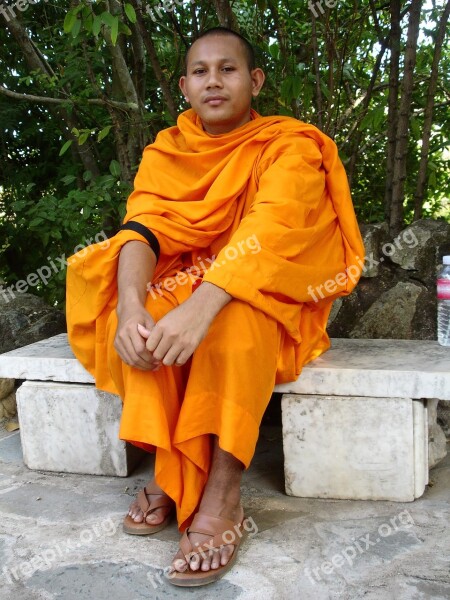 Monk Religion Buddhism Monastery Faithful