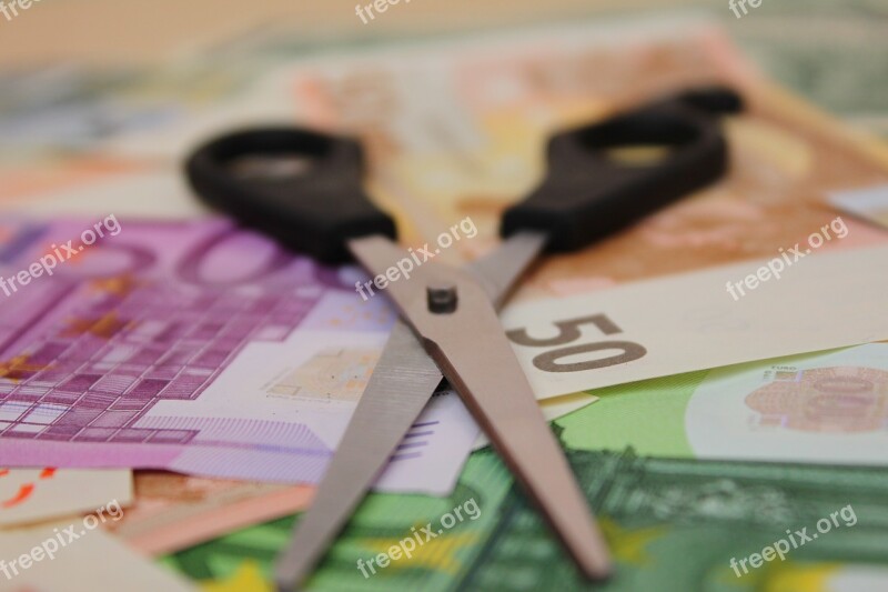 Scissors Money Salary Profit Bills