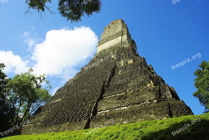 Tikal Pyramid Maya Rainforest Guatemala