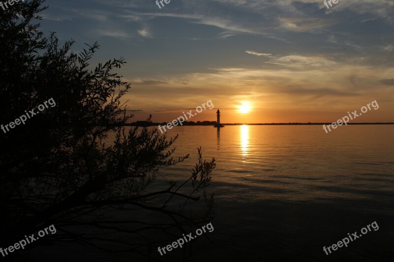 River Sunset Lantern Water Summer