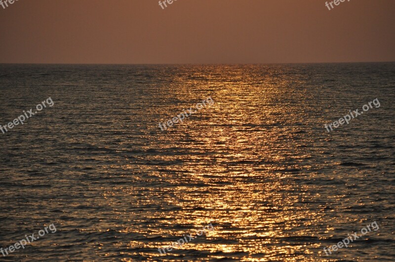 Sea Sunset The Baltic Sea Water Kołobrzeg