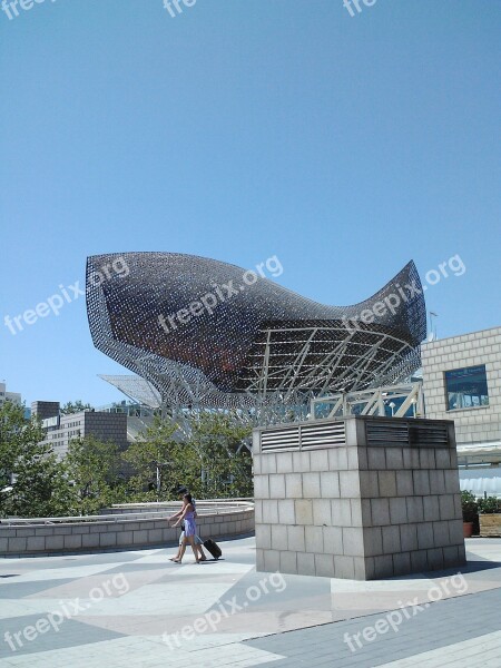 Barcelona Spain Barceloneta Beach Urban