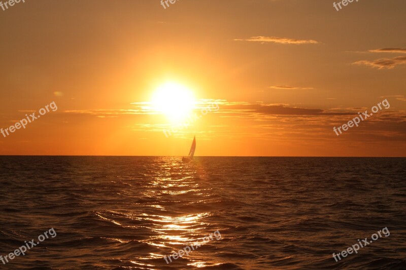 Michigan Lake Sunset Reservoir Summer