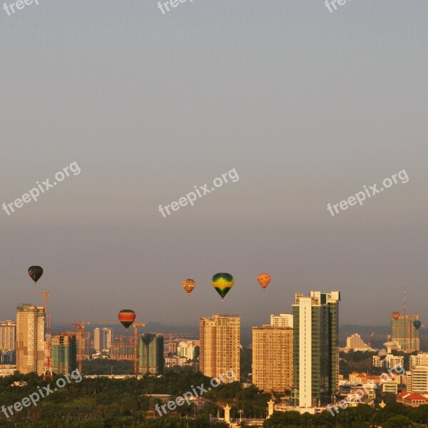 Air Balloon Aerostat City Sky Buildings