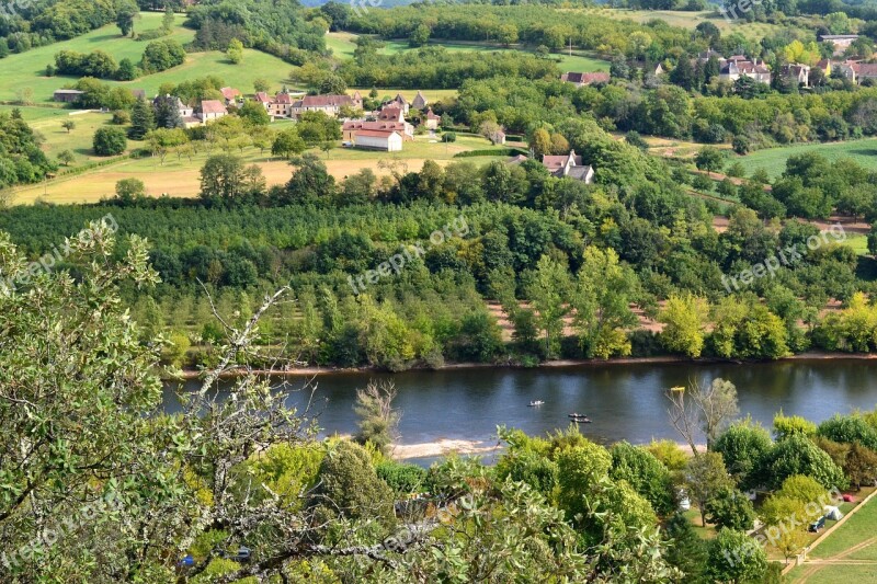 River Dordogne Aerial View France Forest