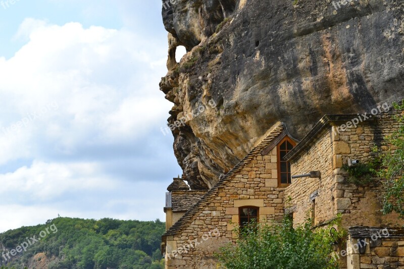 Cliff House Castling Gageac Middle Age Dordogne