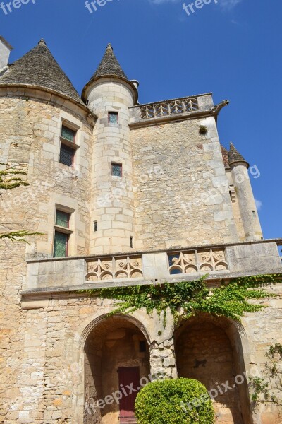 Castle Tower Chateau Des Milandes Renaissance Dordogne