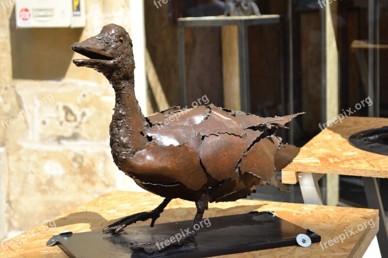 Duck Statue Metal Duck Iron Statue In Wrought Iron