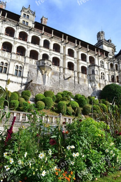 Blois Château De Blois Flowerbed Bushes Carved Château De François First