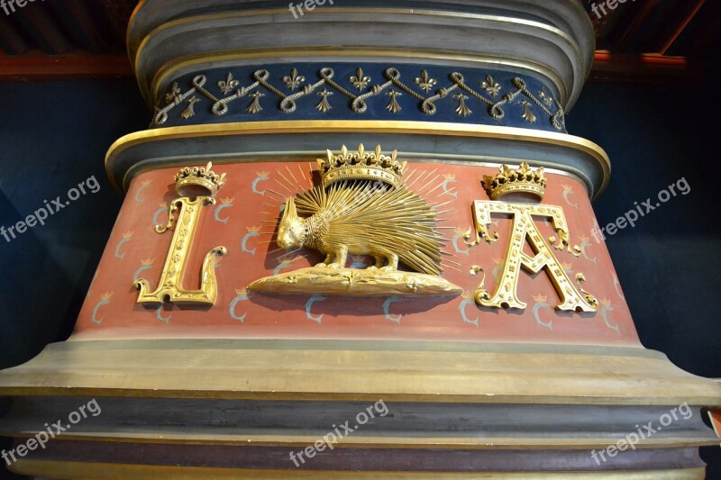 Louis Xii Porcupine Crown Monogram Fireplace