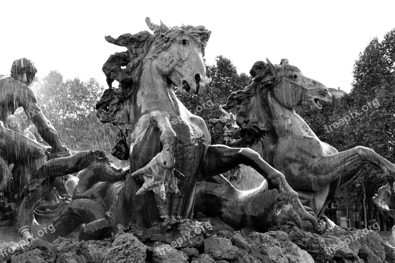 Bordeaux Fountain Horses Horse France