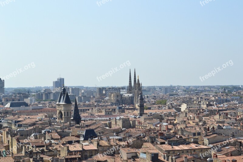 Bordeaux City Aerial View France Houses