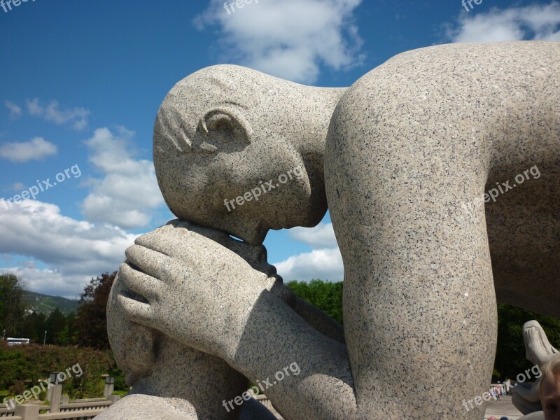 Oslo Vigeland Sculpture Stone Figure Pair