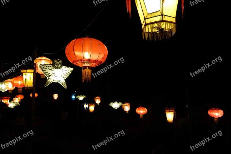 Chinese Lanterns Night Garland Free Photos