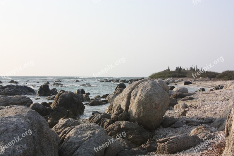 Rocks Sea Aruba Free Photos