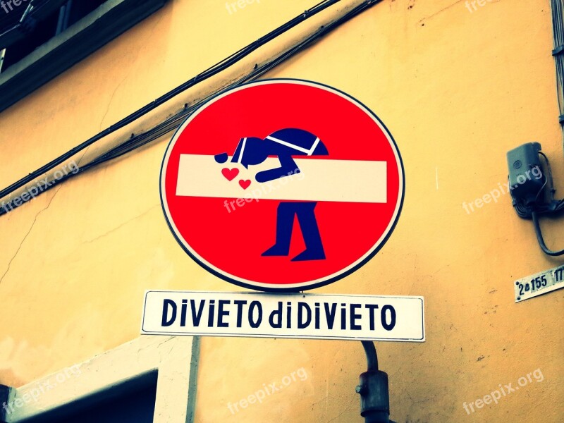 Italy Traffic Signs Signs Florence Free Photos