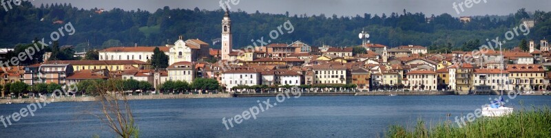 Arona Panorama Italy Lake Maggiore Town