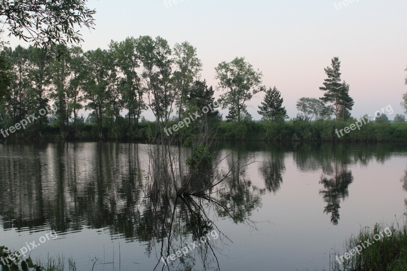 Lake Reflection Summer Russia River