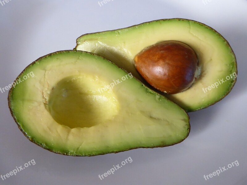 Avocado Fruit Food Seed Halves