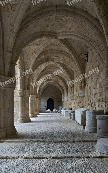 Archaeological Museum Rhodes Cloister Architecture Historic