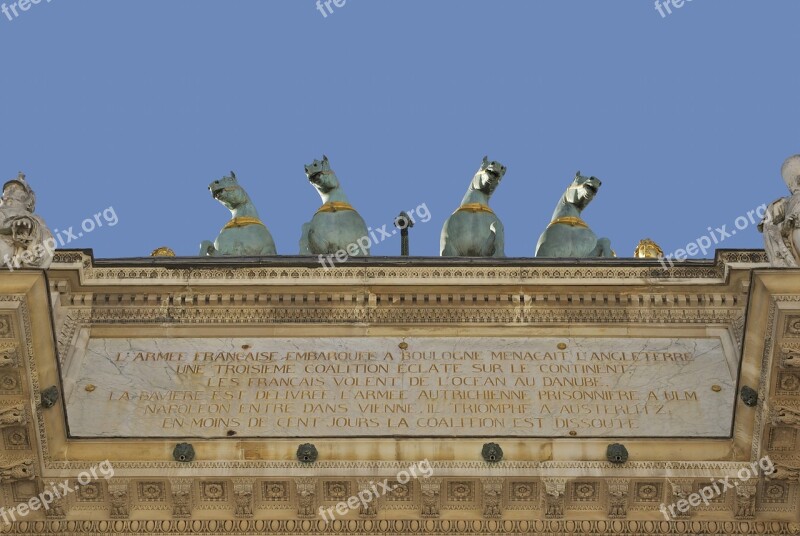 Arc De Triomphe Paris Inscription Sculptures Monument