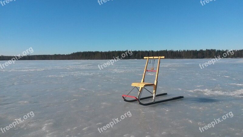 Sledge Lake Winter Ice Cold