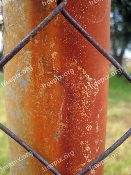 Rusted Pole Pole Upright Iron Oxidized