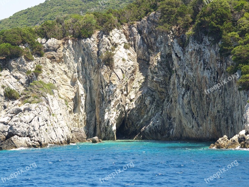 White Rock Sea Greece Summer Free Photos