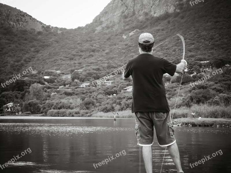 Fly Fishing Portrait Man Fishing Leisure