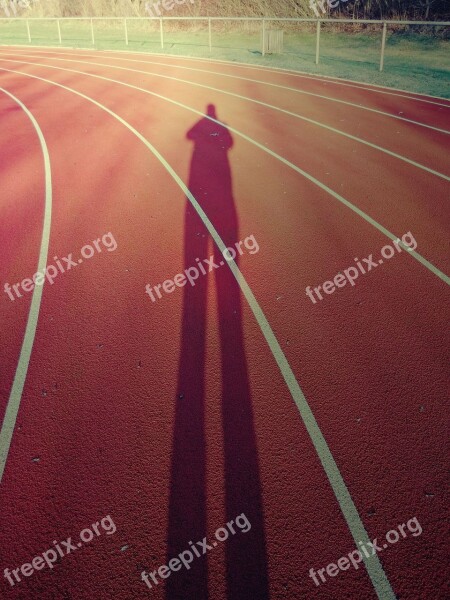 Sports Ground Shadow Silhouette Man Run