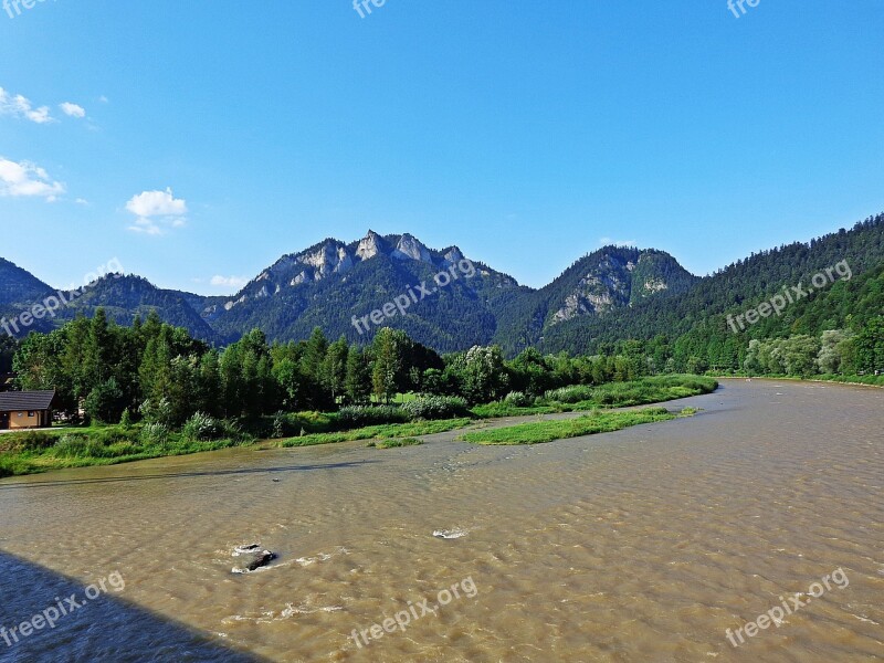 Mountains Landscape River Panorama Nature