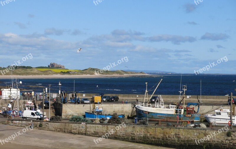 Bamburgh Castle Seahouses Harbour Northumberland