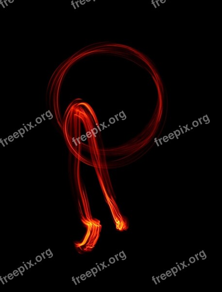 Fire Burning Light Black Red