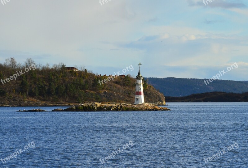 Lighthouse Island Sea Beacon Water