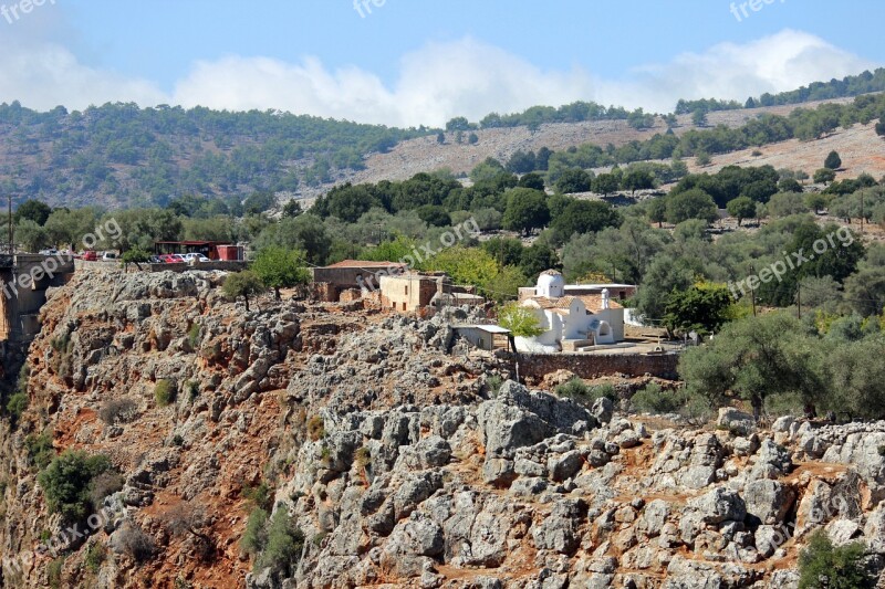 Aradena Church Of Archangelos Greek Remote Rocks