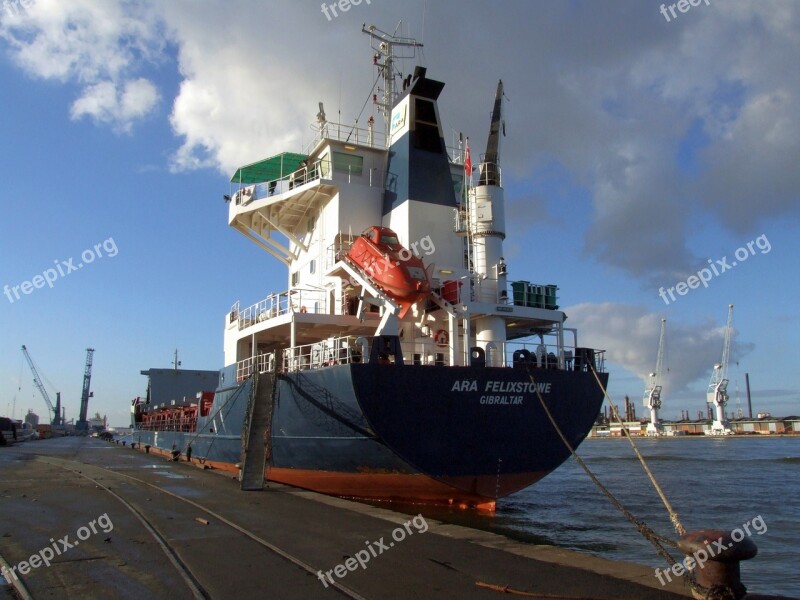 Ara Felixstowe Ship Port Rotterdam Vessel