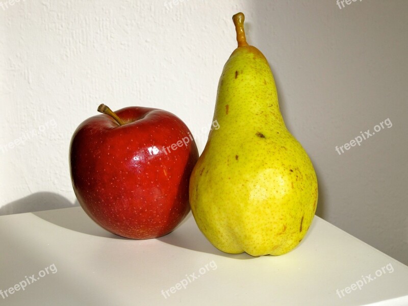 Still Life Apple Pear Fruit Food