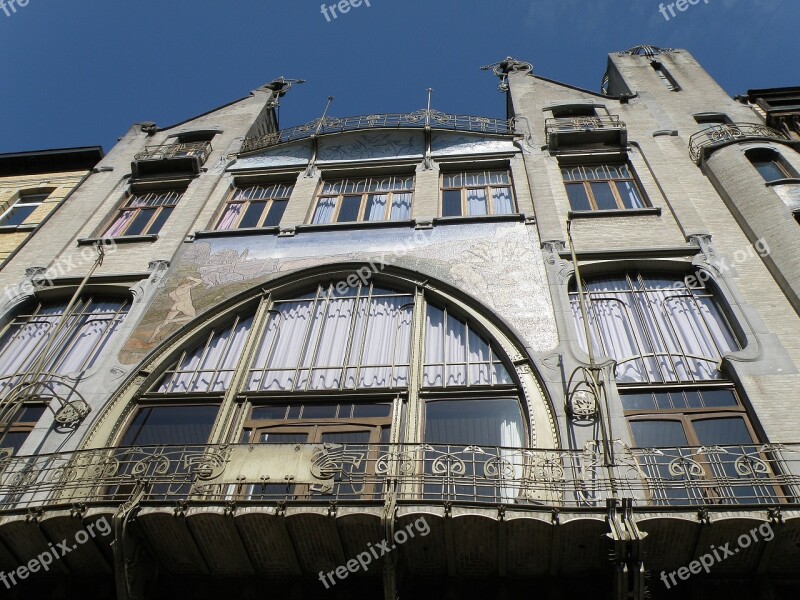 Antwerpen Liberaal Volkshuis Art Nouveau Facade Building