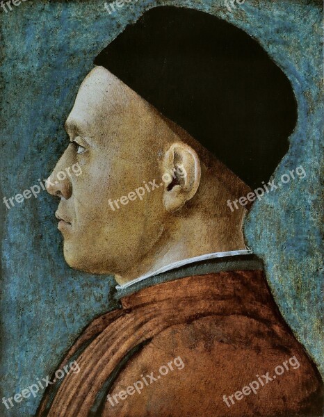 Andrea Mantegna Portrait D'homme Man Painting Historic