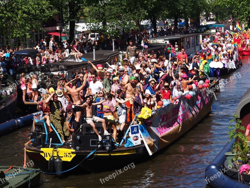 Gay Pride Amsterdam Boat Prinsengracht Netherlands